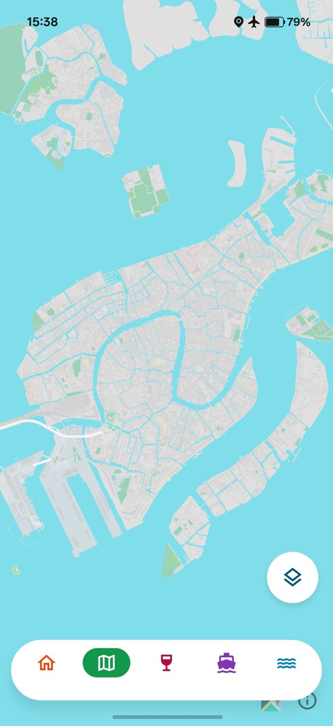 Schermata della Mappa offline di Venezia nell'app
